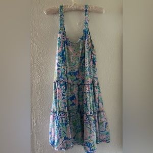 Lilly Pulitzer Loro Ruffle Tiered Dress in Multi Dream Team Size L